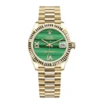 ROLEX Day-Date Automatic Mechanical Movement, 100-Meter Water Resistance, Green Dial, 18K Gold Bracelet