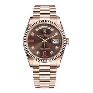 Rolex Day-Date 128235 AR Rose Gold Wrapped Chocolate Dial