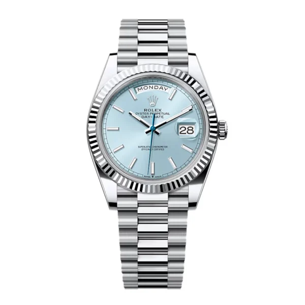 Rolex Day Date Ice Blue Grooved