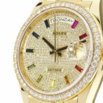 Rolex Day-Date Yellow Gold With Pave Diamond Dial Sapphire 128348RBR-0030