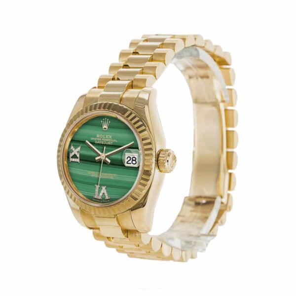 ROLEX Day-Date Automatic Mechanical Movement, 100-Meter Water Resistance, Green Dial, 18K Gold Bracelet
