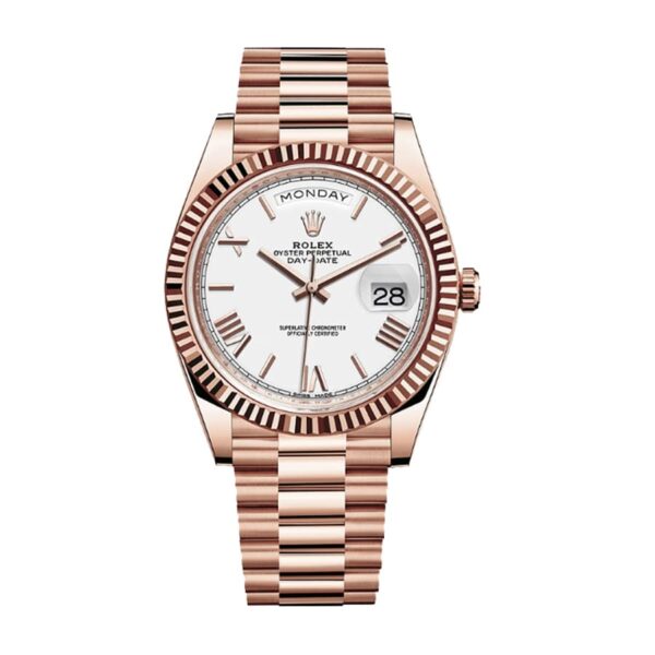 Rolex Day-Date 228235 KW Rose Gold White Dial