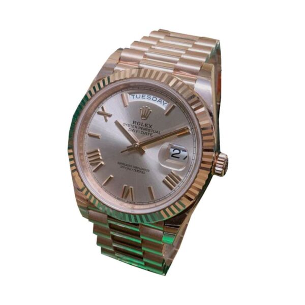 Rolex Day-Date 228235 AR Rose Gold Wrapped Rhodium Dial