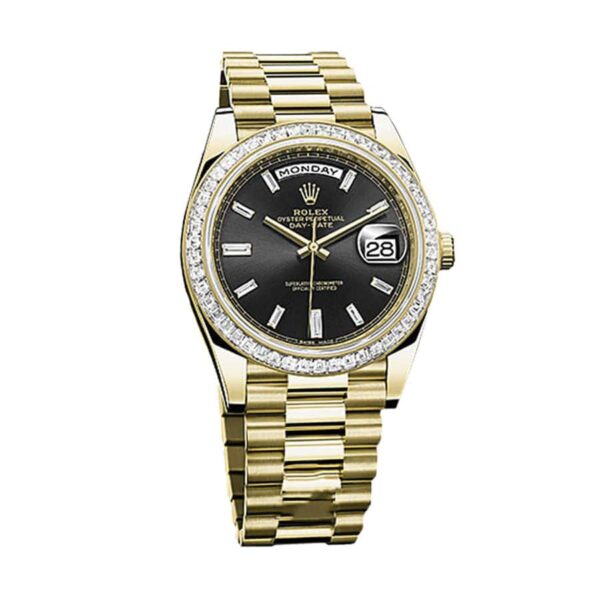 Rolex Day-Date 228398TBR Yellow Gold & Diamonds Black Dial