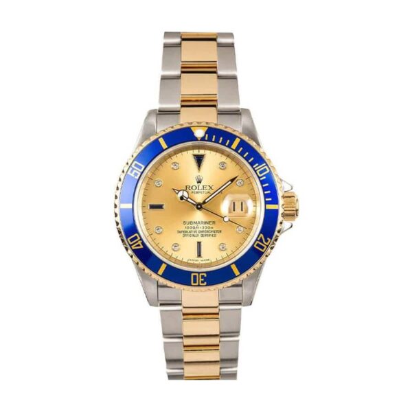 Rolex Submariner Serti Two Tone Stainless Steel Gold Diamond 16613