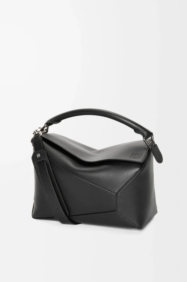 Puzzle bag in classic calfskin Black