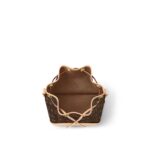 LOUIS VUITTON Petit Noé BB with gold hardware and drawstring closure, canvas and leather, crossbody bag for women, brown