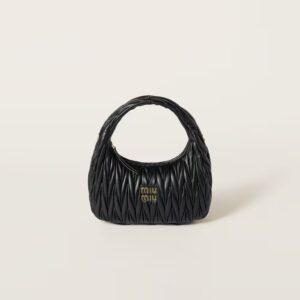 Wander Matelassé Medium Hobo Underarm Bag black