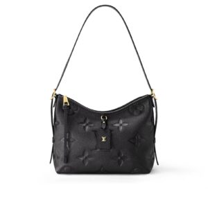 Louis Vuitton PM Classic Monogram Zipper Shoulder Bag with Adjustable Strap, Empreinte Soft Grained Leather, Shoulder Bag, Women's, Black