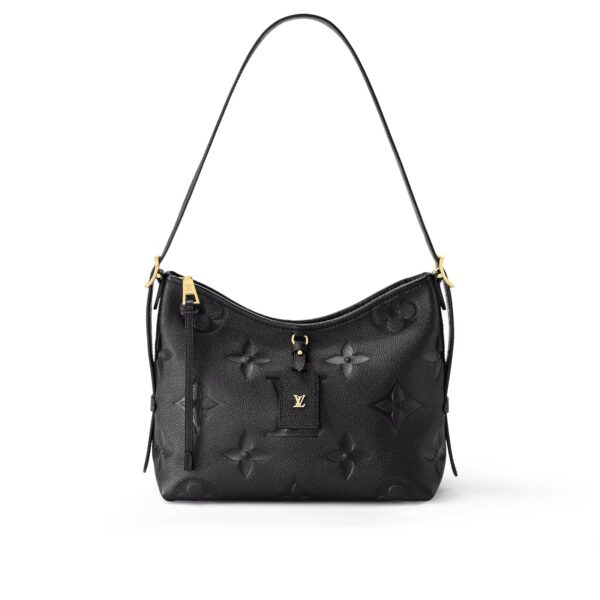 Louis Vuitton PM Classic Monogram Zipper Shoulder Bag with Adjustable Strap, Empreinte Soft Grained Leather, Shoulder Bag, Women's, Black