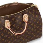 LOUIS VUITTON Speedy 35 Detachable and Adjustable Shoulder Strap Monogram-Printed Canvas Crossbody Handbag for Women, Brown