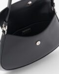 Prada Cleo Small Gloss Leather Flip Shoulder Bag black