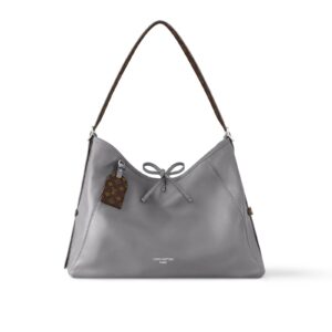 LOUIS VUITTON Carryall Dark MM Monogram Detachable and Adjustable Shoulder Strap Lambskin Tote/Shoulder Bag, Medium, Women's, Shark Grey