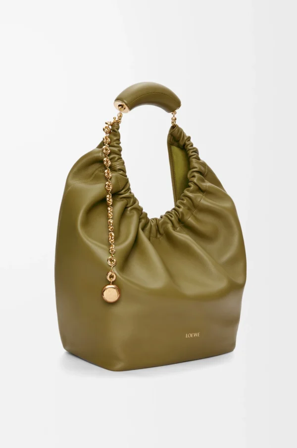 Medium Squeeze bag in mellow nappa lambskin Olive
