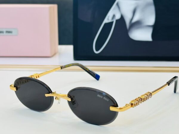 Miu Miu Vintage Oval Rimless Sunglasses – Luxury Minimalist Designer Shades