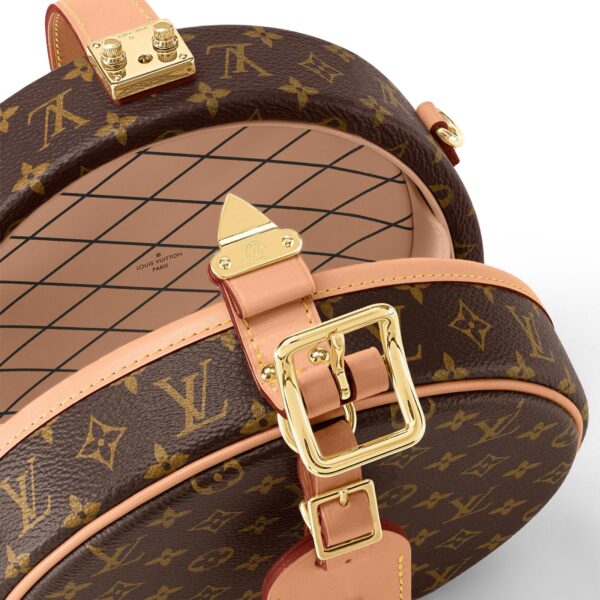 LOUIS VUITTON Petite Boite Chapeau Monogram All-Over Print Single-Compartment Round Clutch, Coated Canvas and Leather, Shoulder/Handbag, Women's, Brown