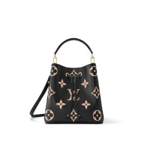 LOUIS VUITTON NÉONOÉ MM Monogram Print Grained Calfskin Medium Bucket Bag for Women, Black
