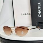 Chanel Vintage Rimless Oval Sunglasses – Minimalist Luxury Metal Frame