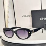 Chanel Retro Oval Frame Sunglasses – Minimal Logo Chic