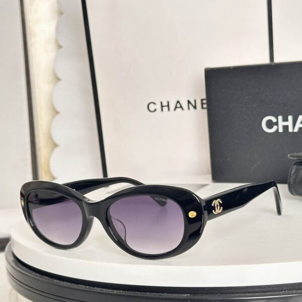 Chanel Retro Oval Frame Sunglasses – Minimal Logo Chic