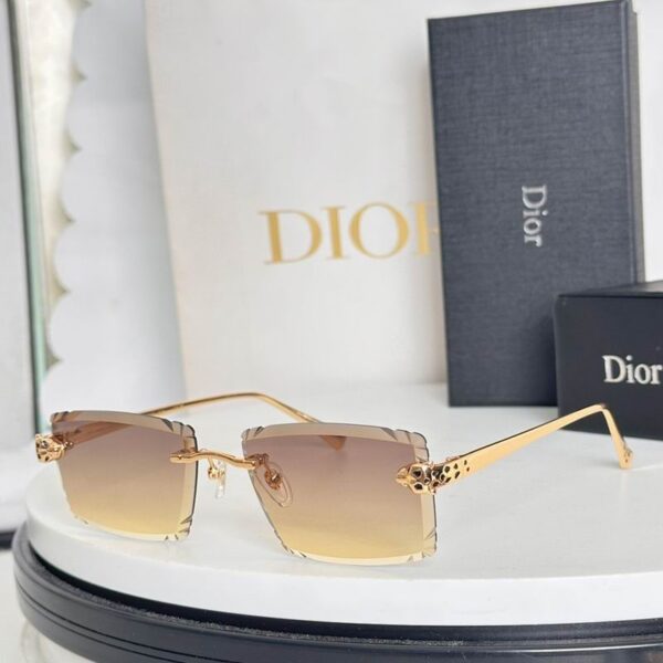 Dior Gradient Rimless Square Sunglasses – Luxury Gold Frame Edition