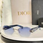 Dior Rimless Gradient Square Sunglasses – Gold Detail Edition