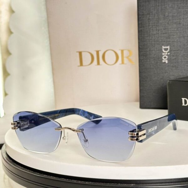 Dior Rimless Gradient Square Sunglasses – Gold Detail Edition