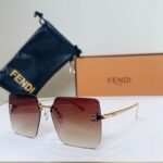 Fendi F Letter Rimless Square Sunglasses – Luxury Gradient Designer Shades