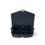 LOUIS VUITTON Pochette Metis letter embossed lock buckle opening and closing leather mailman bag, single shoulder crossbody bag, women's  blue