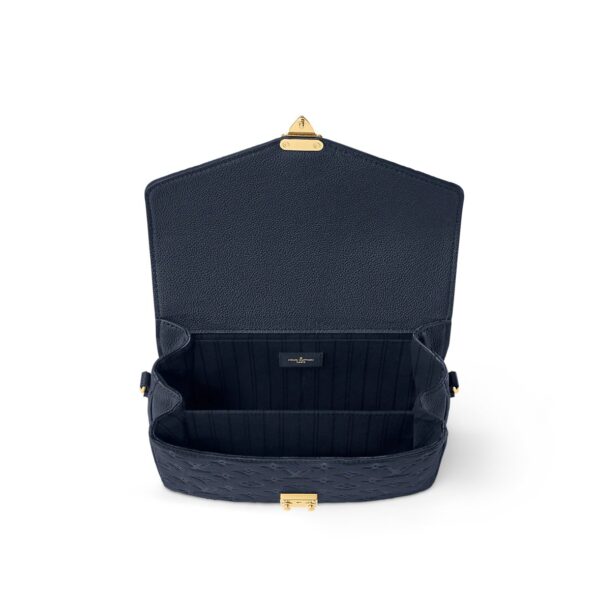 LOUIS VUITTON Pochette Metis letter embossed lock buckle opening and closing leather mailman bag, single shoulder crossbody bag, women's  blue