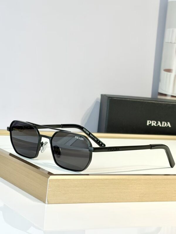 Prada Geometric Metal Aviator Sunglasses