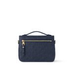 LOUIS VUITTON Pochette Metis letter embossed lock buckle opening and closing leather mailman bag, single shoulder crossbody bag, women's  blue