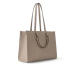 LOUIS VUITTON ONTHEGO MM Tote Bag with Detachable and Adjustable Strap, Embossed Grained Calfskin, Medium, Women's, Dark Brown