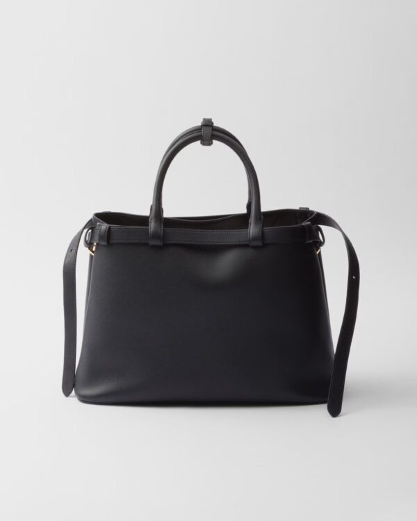 Prada Buckle Medium Leather Double-Belted Handbag