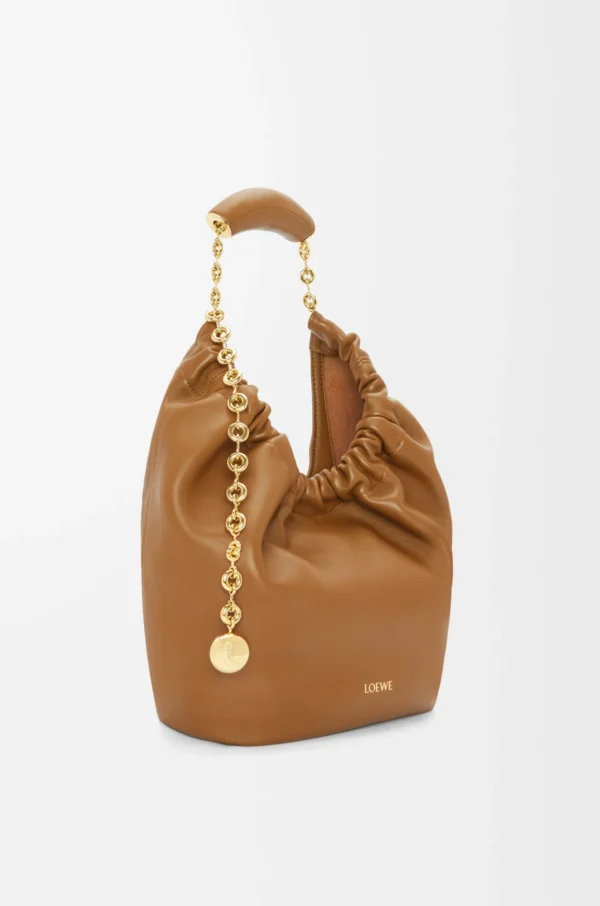 Small Squeeze bag in mellow nappa lambskin Oak