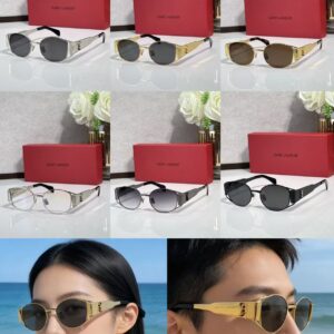 Saint Laurent Oval Metal Sunglasses