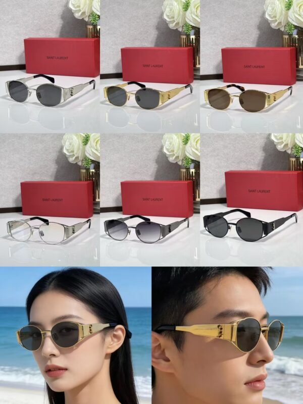 Saint Laurent Oval Metal Sunglasses