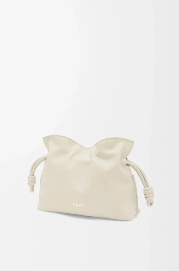 Mini Flamenco clutch in nappa calfskin Sea Salt