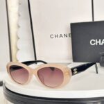 Chanel Retro Oval Frame Sunglasses – Minimal Logo Chic