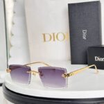Dior Gradient Rimless Square Sunglasses – Luxury Gold Frame Edition
