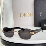 Dior Rimless Gradient Square Sunglasses – Gold Detail Edition