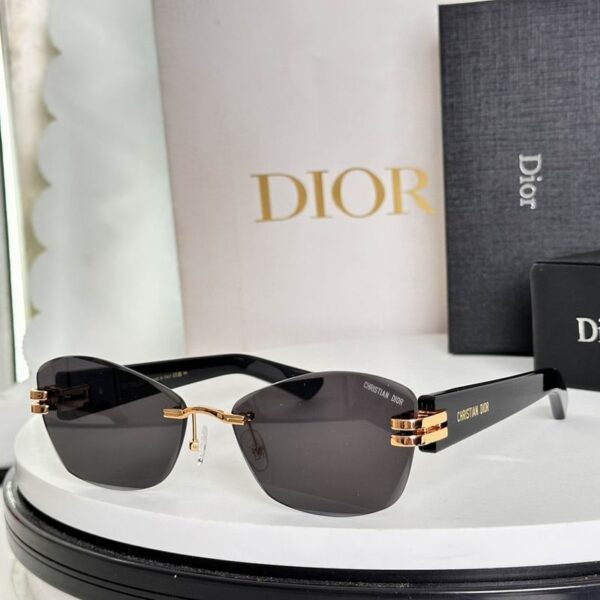 Dior Rimless Gradient Square Sunglasses – Gold Detail Edition