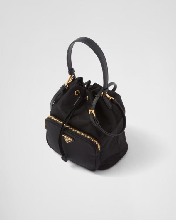 Prada Duet Re-Nylon Bucket Bag black