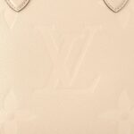 LOUIS VUITTON ONTHEGO MM Detachable and Adjustable Shoulder Strap Embossed Grained Calfskin Tote Bag, Medium, Women's, Cream White