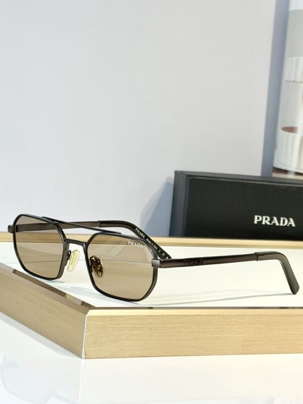 Prada Geometric Metal Aviator Sunglasses