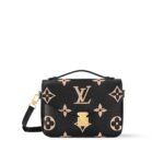 LOUIS VUITTON Pochette Metis Gold Hardware Letter Logo Cowhide Postman Bag Handbag Shoulder Bag Crossbody Bag Regular Women's Black Pinduobeige