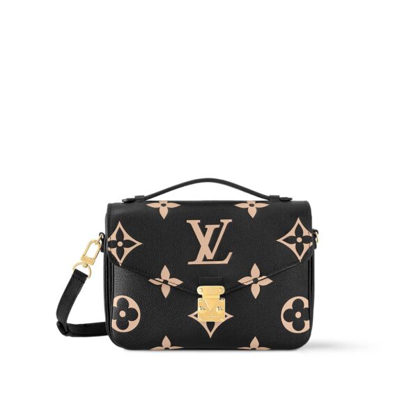 LOUIS VUITTON Pochette Metis Gold Hardware Letter Logo Cowhide Postman Bag Handbag Shoulder Bag Crossbody Bag Regular Women's Black Pinduobeige