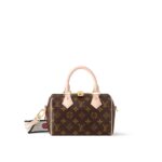 LOUIS VUITTON Speedy 20 Crossbody Bag with Detachable and Adjustable Strap, Monogram-Printed Canvas, Women's, Brown