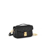 LOUIS VUITTON Pochette Metis East West Embossed Soft Grained Calfskin Small Messenger Bag Crossbody Bag for Women, black