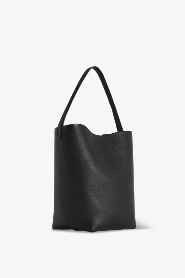 Medium N/S Park Tote Bag in Leather black